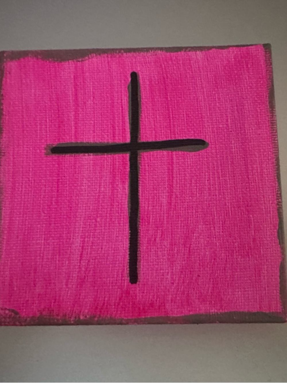 Hot Pink Cross Canvas